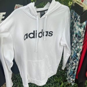 Large White Adidas Hoodie